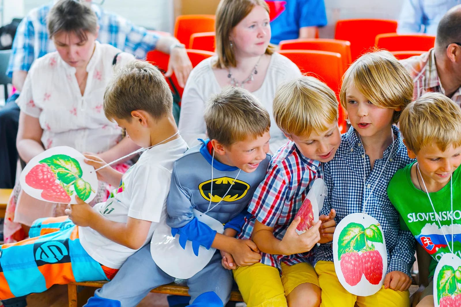 Students and families at a Russian school event