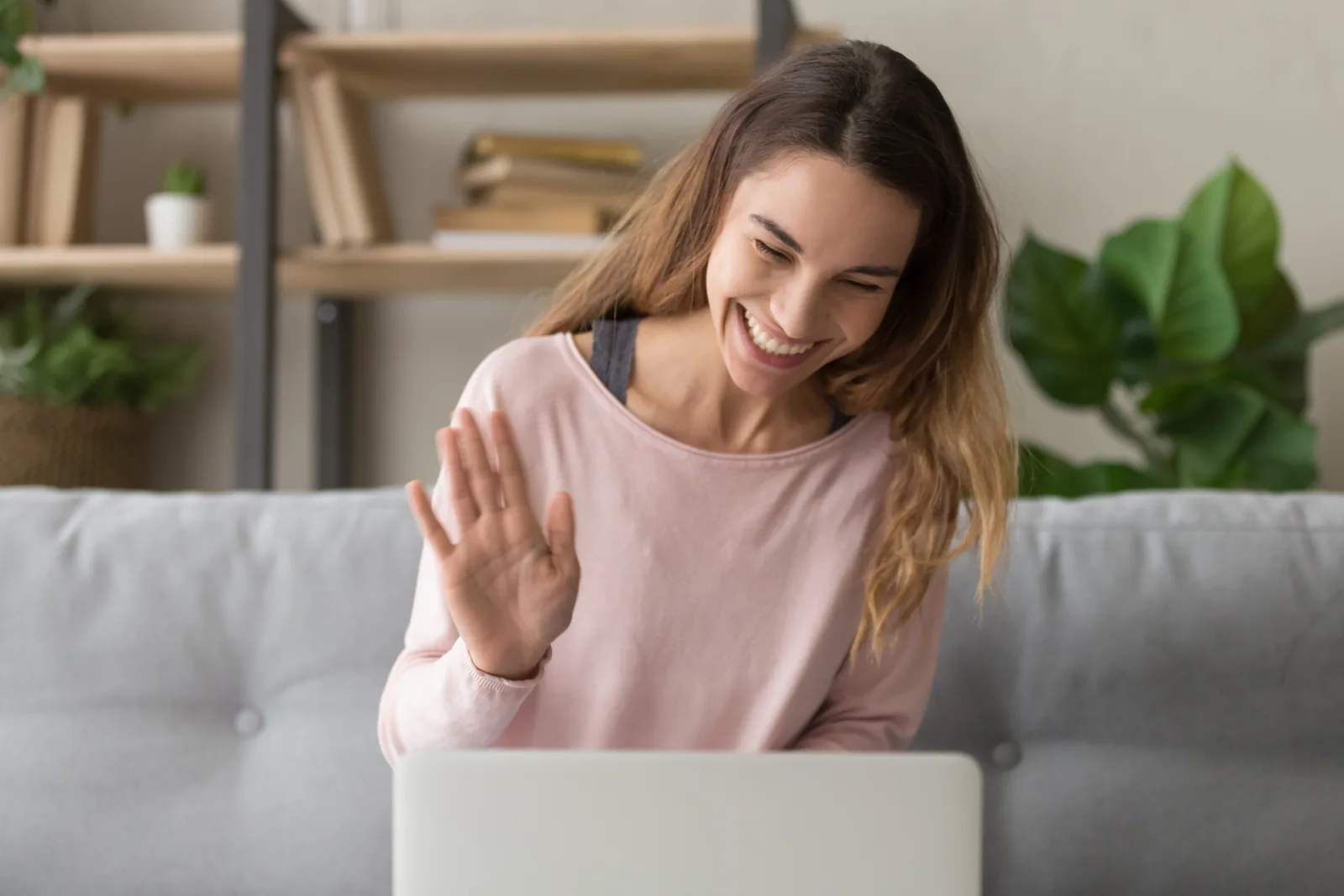 An adult learner joining an online video call